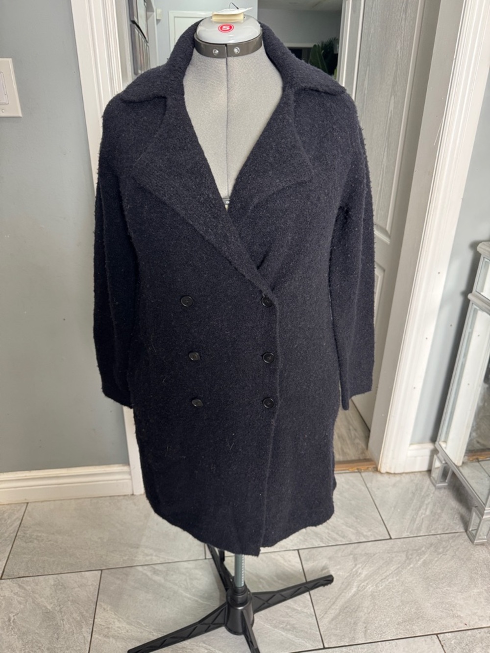 Free People - Wool-Blend Double Breasted - Black 73% wool/ 25 % Polyamide